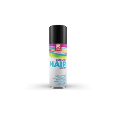 Image of Smiffys Hair Colour Spray, Black 125ml, Cosmetics and Disguises Fancy Dress, Spray Dress Up &amp; Disguises.