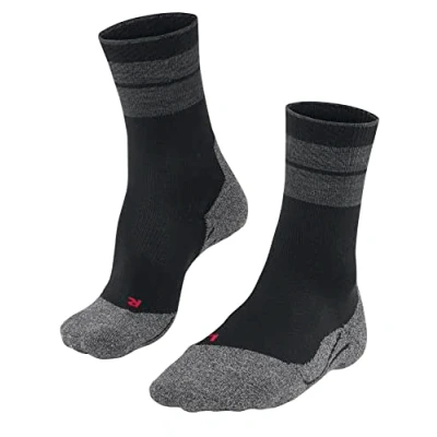 Image of FALKE TK Stabilizing Running Socks for Men 39 41 (EU) Wool Blend in Black/Grey Enhanced Comfort and Support