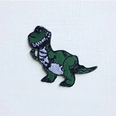 Image of Cute Dinosaur T Rex Art Badge Iron or sew on Embroidered Patch