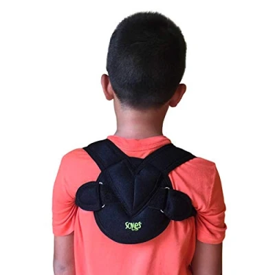 Image of SOLES Clavicle Bandage Adjustable, Flexible, Breathable Neoprene Unisex Improves Poor Posture &amp; Osteoporosis, Brace for Collarbone Injuries (Pediatric)