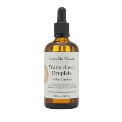 Image of Vanilla Blanc Sicilian Mandarin Water Closet Droplets Eliminates Foul Odour 100% Natural Alternative to Air Fresheners &amp; Sprays Eco Friendly Formula 100ml