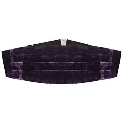 Image of King &amp; Priory Purple Crushed Velvet Cummerbund