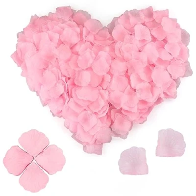 Image of 1200pcs Pink Rose Petals, Artificial Flowers for Bedroom, No Taste Emulation Silk Petals Waterproof Romantic Scenes Wedding Anniversary, Birthday, Confession Decoration