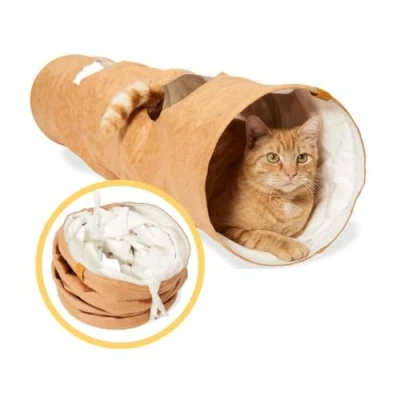 Image of PiuPet® Cat Tunnel I 120cm foldable toys for Indoor Cats Play toy Tunnels Kitten
