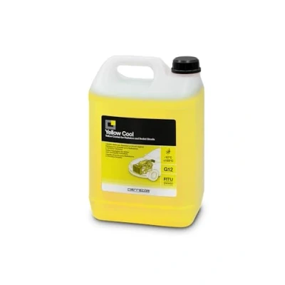 Image of ERRECOM Yellow Cool, Coolant and Antifreeze 10C/+103C, Fluorescent Formulation with organic based OAT inhibitor package, G12, Ready to Use, 5 Litre