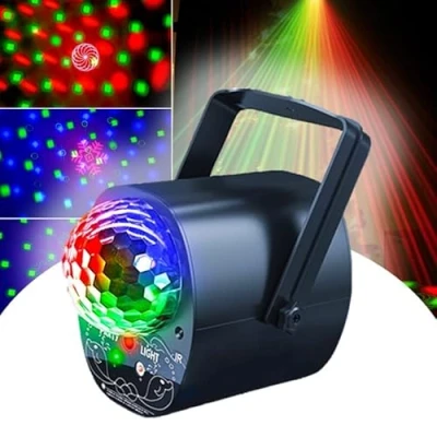 Image of Moonflare Multi Colour 3 in 1 Party Light LED Disco Ball &amp; Green/Red Laser