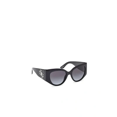 Image of Guess Woman GU00202 01B Sunglasses Injected Black Smoke Cat Eye Normal