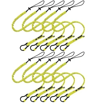 Image of BearTOOLS New Yellow Safety Lanyard Tether With Captive Eye Screw Lock Carabiner Aluminum, Universal Adjustable Loop End, Stop the Drops Weight Limit 8KG / 17.6lb Fall Restraint (10)