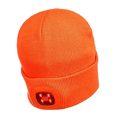 Image of Portwest Rechargeable Twin LED Beanie, Size: One Size, Colour: Orange, B028ORR