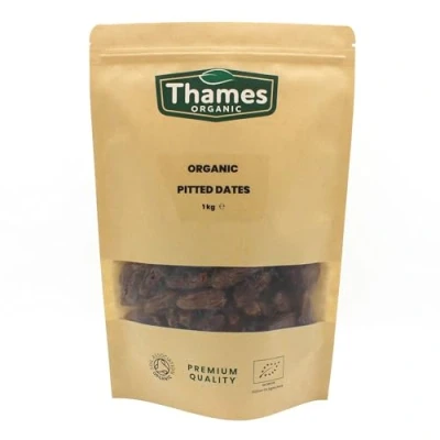 Image of Organic Dried Pitted Dates Raw, Vegan, GMO Free No Additives or Preservatives, High Fibre, Certified Nutritious, Delicious, and Convenient Thames 1 kg