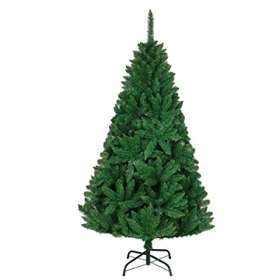 Image of SHATCHI 6ft/1.8m Green Bushy Imperial Pine Artificial Deluxe Christmas Tree Hinged Branches 730 Pencil Point Tips with Metal Stand Xmas Home Decorations