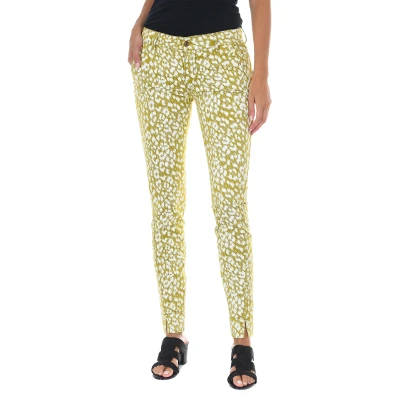 Image of Met Womens Long trousers with narrow cut hems 70DBF0531 R215 woman Green Cotton Size 27 (Waist)