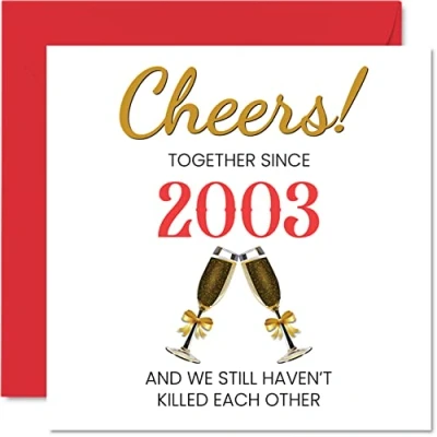 Image of Funny 21st Anniversary Card for Husband Wife Together Since 2003 Happy Wedding Cards Partner, I Love You Gifts, 145mm x Greeting Twenty First Anniversaries