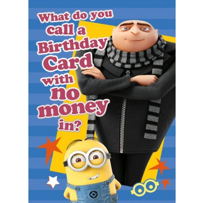 Image of Childrens Birthday Card, Card for Children, Despicable Me Children