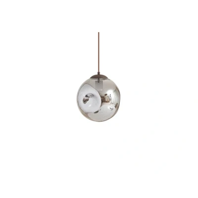 Image of Lindby Valentina pendant light, E27, Ø 25 cm, smoky grey, glass