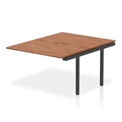 Image of Evolve Plus 1200mm B2B Bench Desk Ext Kit Walnut Top Black Frame