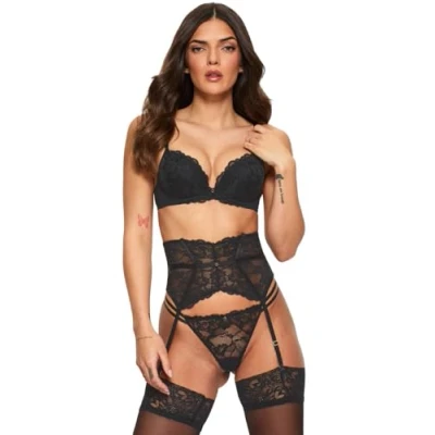 Image of Ann Summers Sexy Lace Planet Plunge Bra Women Underwire Padded Cups Black