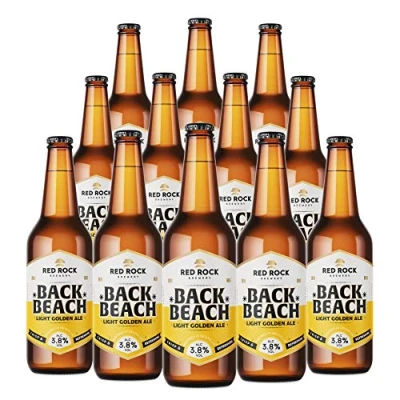 Image of Red Rock Brewery Traditional British Ale Case of 12x 500ml Bottles English Beer (Back Beach 3.8%)