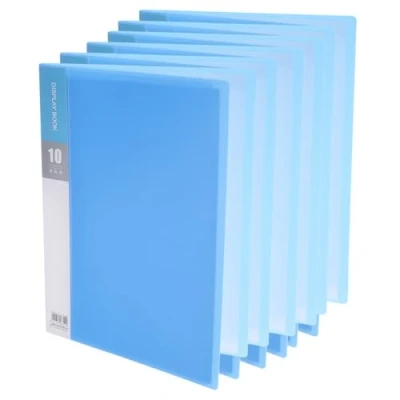 Image of M&amp;G 10 Pocket Binder with PP Plastic Sleeves A4(Blue), 6 Pack Art Portfolio Folder Clear Sheet Protectors, Display 20 Pages for Organizing Documents, 310x235x10mm