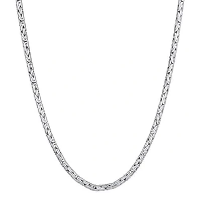 Image of Kuzzoi Exclusive 925 Silver men&#039;s necklace, Byzantine chain men (4 mm), solid for without pendant, length 50 cm 60 cm, 0109841420, 60, Sterling