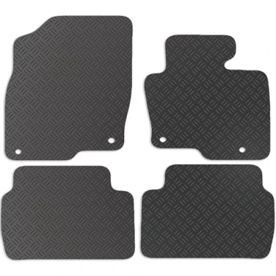 Image of Carsio Rubber Car Mats For Mazda CX 5 2017+ Onwards Tailored Fit Floor Mat Set Complete Accessory Black Custom Fitted All Weather &amp; Heavy Duty, Anti Slip Backing with Clips