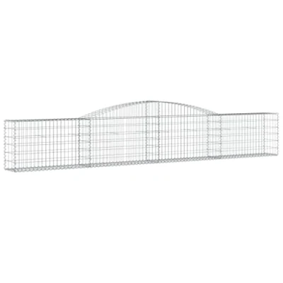 Image of vidaXL Arched Gabion Basket 400x30x60/80 cm Galvanised Iron