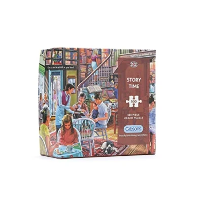 Image of Story Time 500 Piece Gift Box Jigsaw Puzzle for Adults Steve Crisp Sustainable Premium 100% Recycled Board Gibsons Games