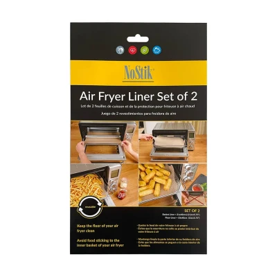 Image of NoStik Reusable Air Fryer Liner Rectangular Set Of 2