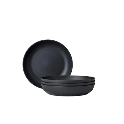 Image of Mepal Deep plate 4 pieces Silueta Dishwasher &amp; microwave resistant Plastic plates Dinner Tableware 21 cm Nordic black