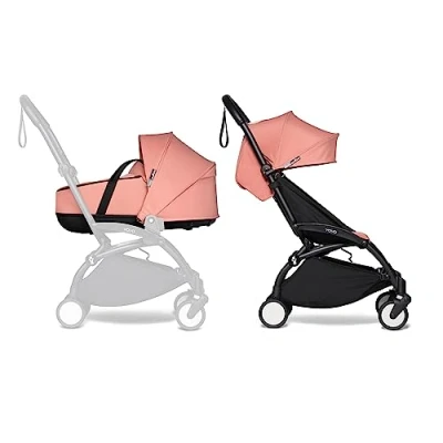 Image of BABYZEN YOYO2 Complete Stroller Includes Ginger Bassinet, Black Frame &amp; 6+ Color Pack Suitable for Children Up to 22 kg