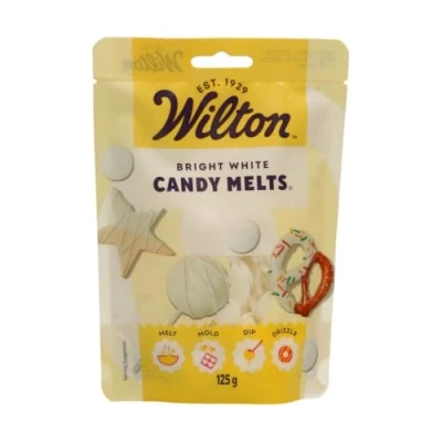Image of Wilton Candy Melts Bright White: Melting with Sweet Creamy Flavour for Molding, Dipping and Decorating, Optimal Cake Pops, Candies, Cakes Coating Treats 125 g