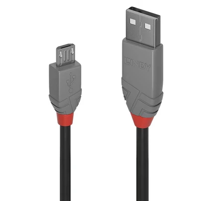 Image of LINDY 36730 0.2 m Anthra Line USB 2.0 Type A to Micro B Cable Black