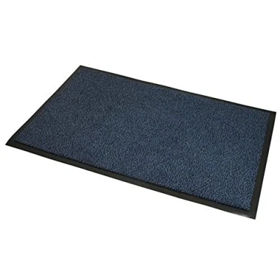 Image of JVL Blue Black Heavy Duty Barrier Door Floor Mat, 80 x 140 cm