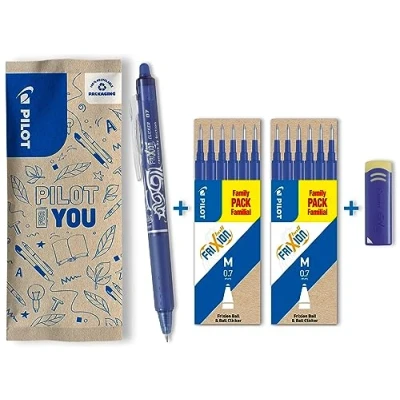 Image of PILOT FriXion Clicker, Erasable Rollerball Pen inkl. 12 Minen blue