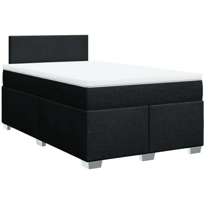 Image of vidaXL Box Spring Bed with Mattress Black 120x200 cm Fabric