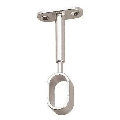 Image of Oval Wardrobe Rail Centre Supports Brackets 15mm Adjustable Polished Chrome x1