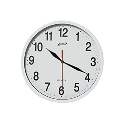 Image of Genware NEV CLK Kitchen Clock, 24 cm Diameter, White