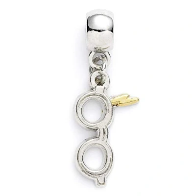 Image of Harry Potter Silver Plated Lightning Bolt with Glasses Slider Charm by The Carat Shop