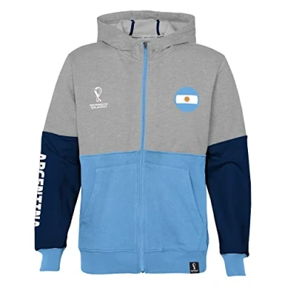 Image of Official FIFA World Cup 2022 Overhead Hoodie, Kids, Spain, Age 5 6 Red/Yellow