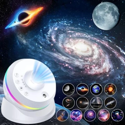 Image of Galaxy Projector, 4K HD Planetarium Star Projector with 13 Film Discs, 360 Rotatable Realistic Nebula Night Light Timer &amp; Dynamic Meteor for Bedroom