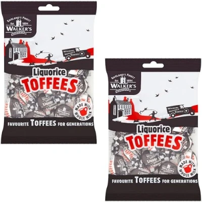 Image of Walkers Nonsuch Walker&#039;s Liquorice Toffees Bag Pack of 12