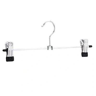 Image of Amazon Basics Metal Trousers and Skirt Hangers with Clips, Pack of 20, Chrome