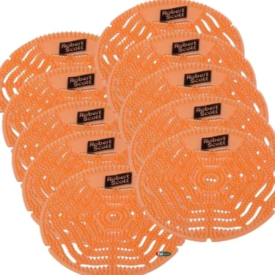 Image of Robert Scott Antibacterial Urinal Gel Screen Citrus Splash Mat Cleans Urinals and Drains Flexible Deodoriser Fragrance Release pack of 10