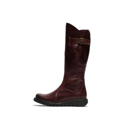 Image of Fly London Women&#039;s Mol 2 Zip up Boots, Wine Black Sole, 3 UK