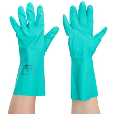 Image of Polyco 926 Nitri Tech 3 Nitrile Synthetic Rubber Glove with Flock Lined, Size 9, Green
