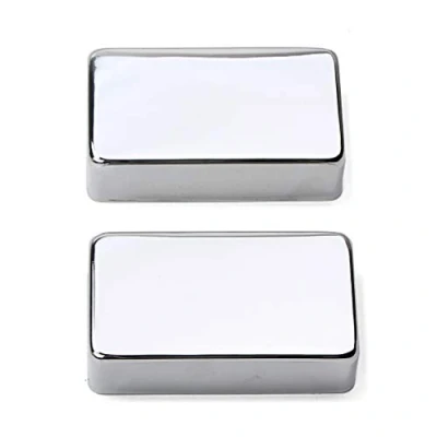 Image of Alnicov 50mm Metal Humbucker Guitar Pickup Covers for Electric Guitar, Chrome (Pack of 2)