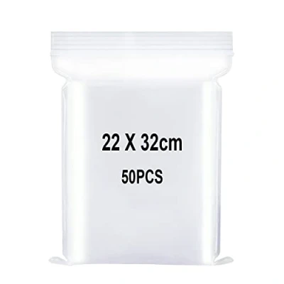 Image of Resealable Clear Plastic Bags, Sealed Bag, Storage Press Seal Thickening and Durable, Apply to Craft Supplies, Kosmetische, Clothing ect. 8.7x12.6&quot;(22x32cm) 50PCS
