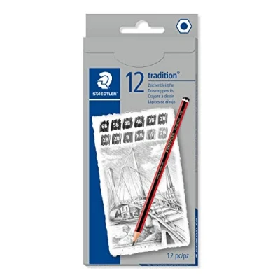 Image of STAEDTLER 110 C12 1 Tradition Graphite Pencil for Drawing &amp; Sketching Assorted Degrees (Box of 12)