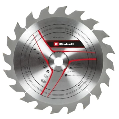 Image of Einhell Circular Saw Blade 200x16 (Carbide Tipped Power Accessory, ؠ200mm, 16mm Bore, 20 Teeth, 2.4mm Cutting Width) For Table Saws