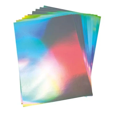 Image of Rayher Holographic Paper for Card Making and Scrapbooking, Set of 10 Sheets with Hologram Finish, 300gms, 21x29.7cm, 67300606